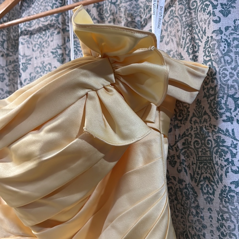 Davids Bridal Golden Yellow Gown Prom Homecoming Dress - Picture 4 of 13